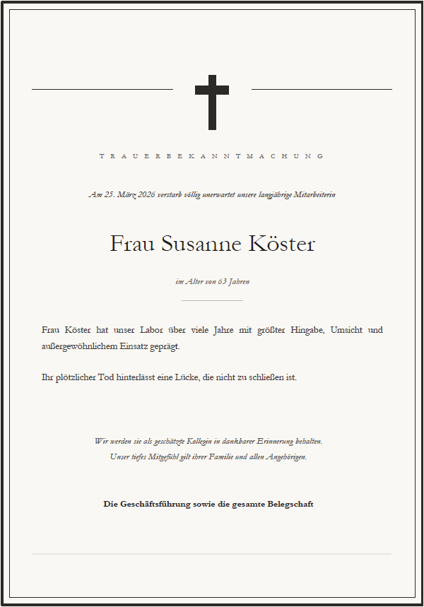 Trauerbekanntmachung